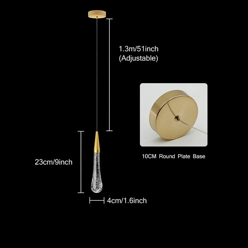 GoldenDrop™ – Elegante LED-Pendelleuchte in Tropfenform aus Goldglas