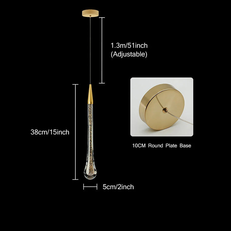 GoldenDrop™ – Elegante LED-Pendelleuchte in Tropfenform aus Goldglas