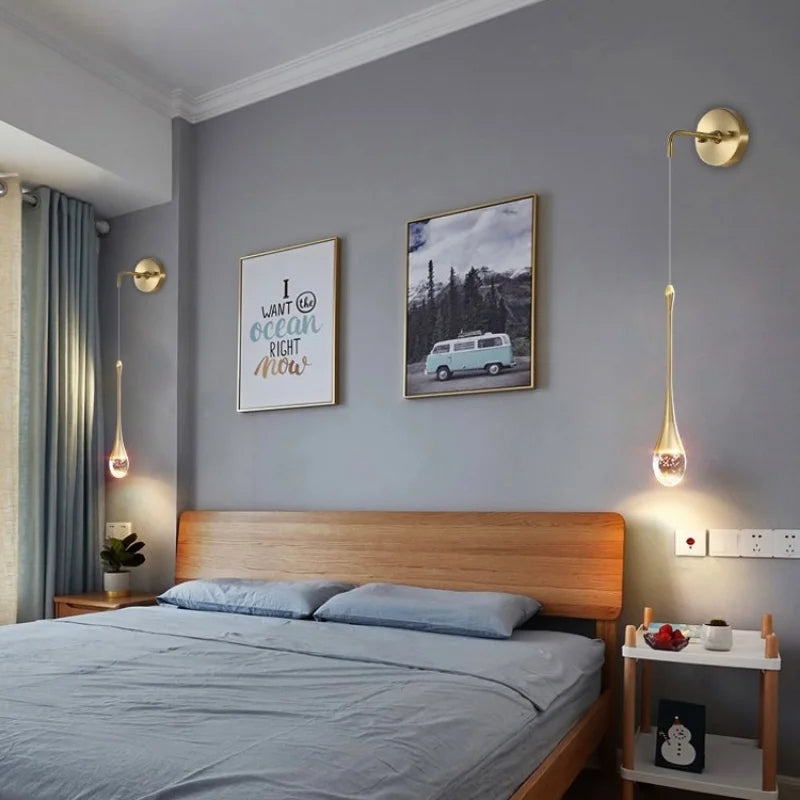 GoldenBubble™ – LED-Wandleuchte in Gold mit Kristall-Effekt für Wohnzimmer & Flur