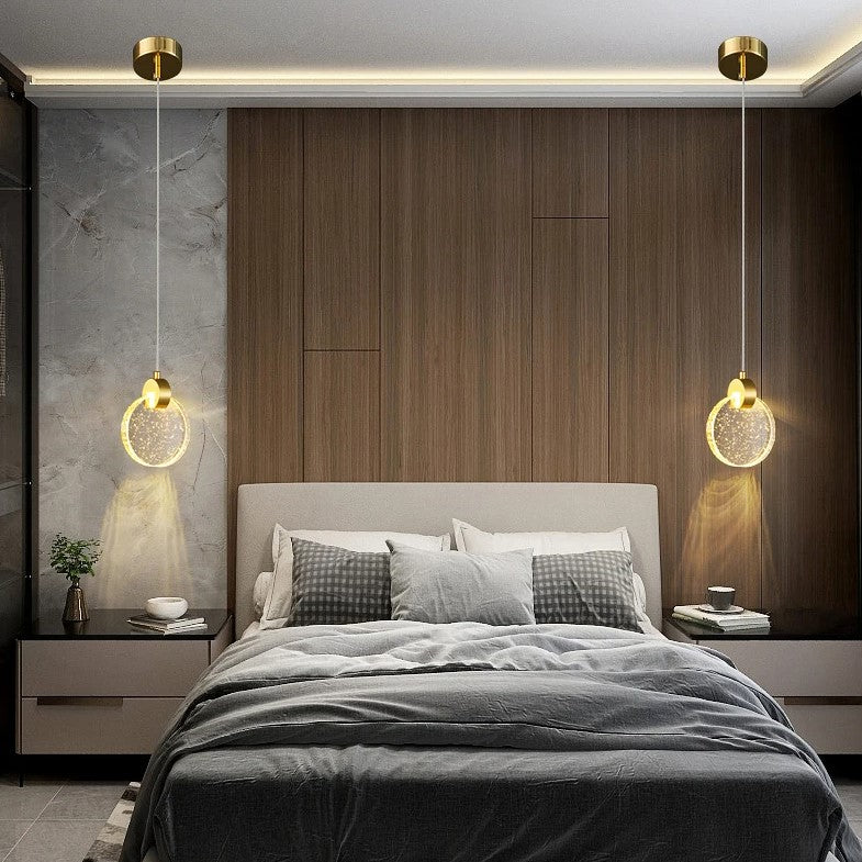 GoldenCircles – Hängelampe mit Goldringen & LED-Beleuchtung im Design-Look