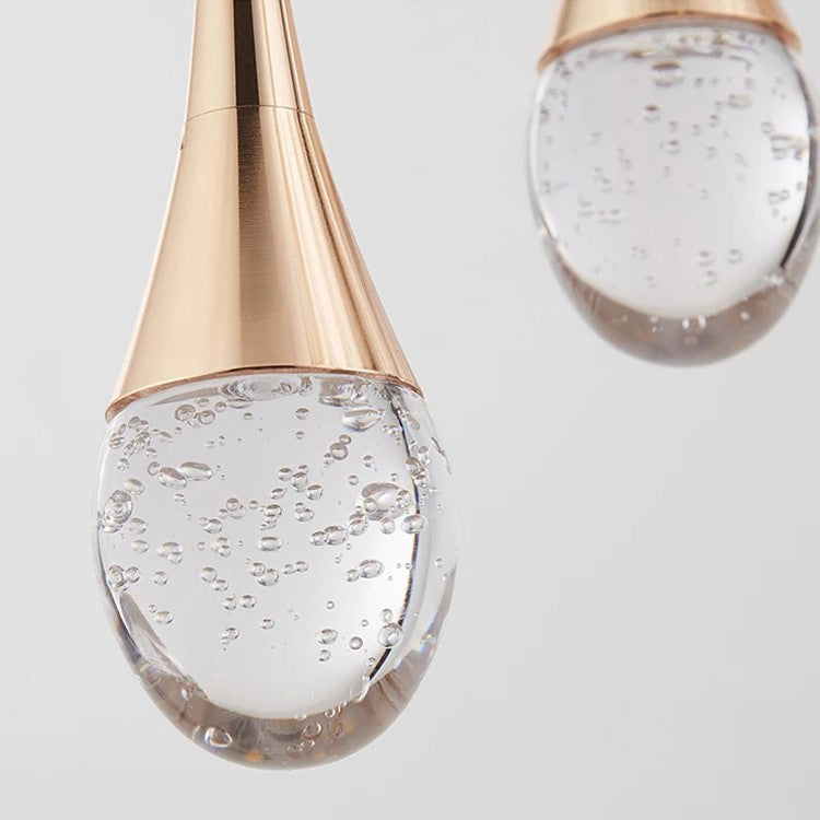 GoldenBubble™ – LED-Hängeleuchte in Gold mit Kristalltropfen & Modernem Design
