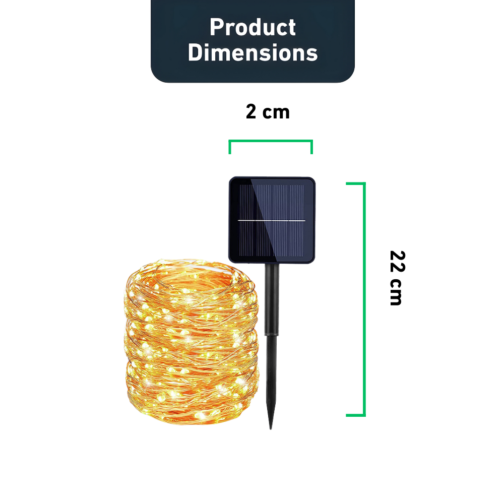 Solarbetriebene Lichterkette für draußen