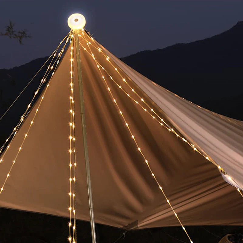 GlowTrail – Tragbare 10m LED-Lichterkette mit USB & Solar für Camping & Outdoor
