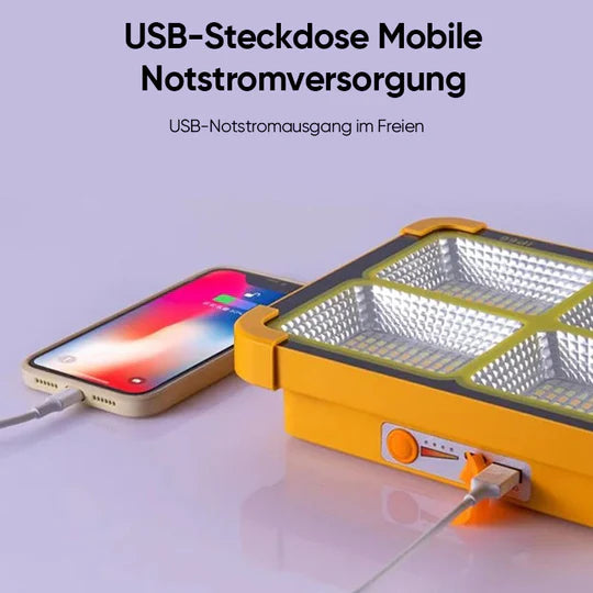 SoleoGO – Tragbare Solar-LED-Lampe mit Griff für Camping & Garten