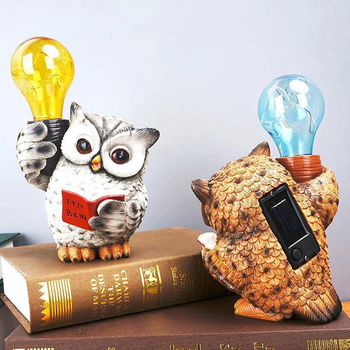 OwlForest - Dekoratives Solar Eule LED Nachtlicht