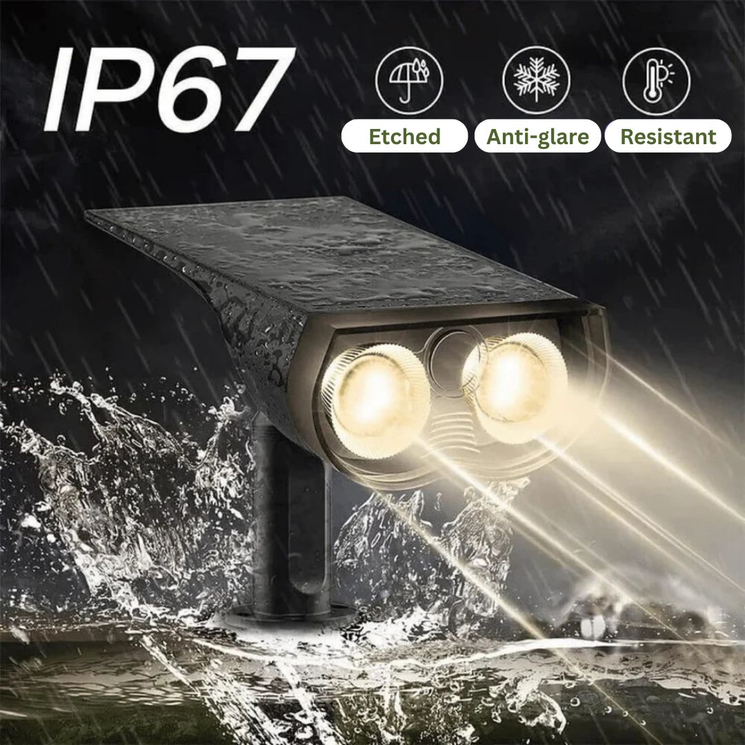 HelioRay – 2-in-1 Solar-LED-Projektor & Gartenstrahler für Außenbereiche