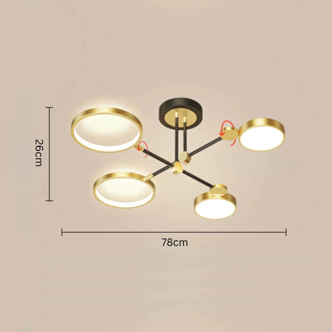Lumin™ – Elegante LED-Deckenleuchte mit Goldakzenten für stilvolle Wohnräume