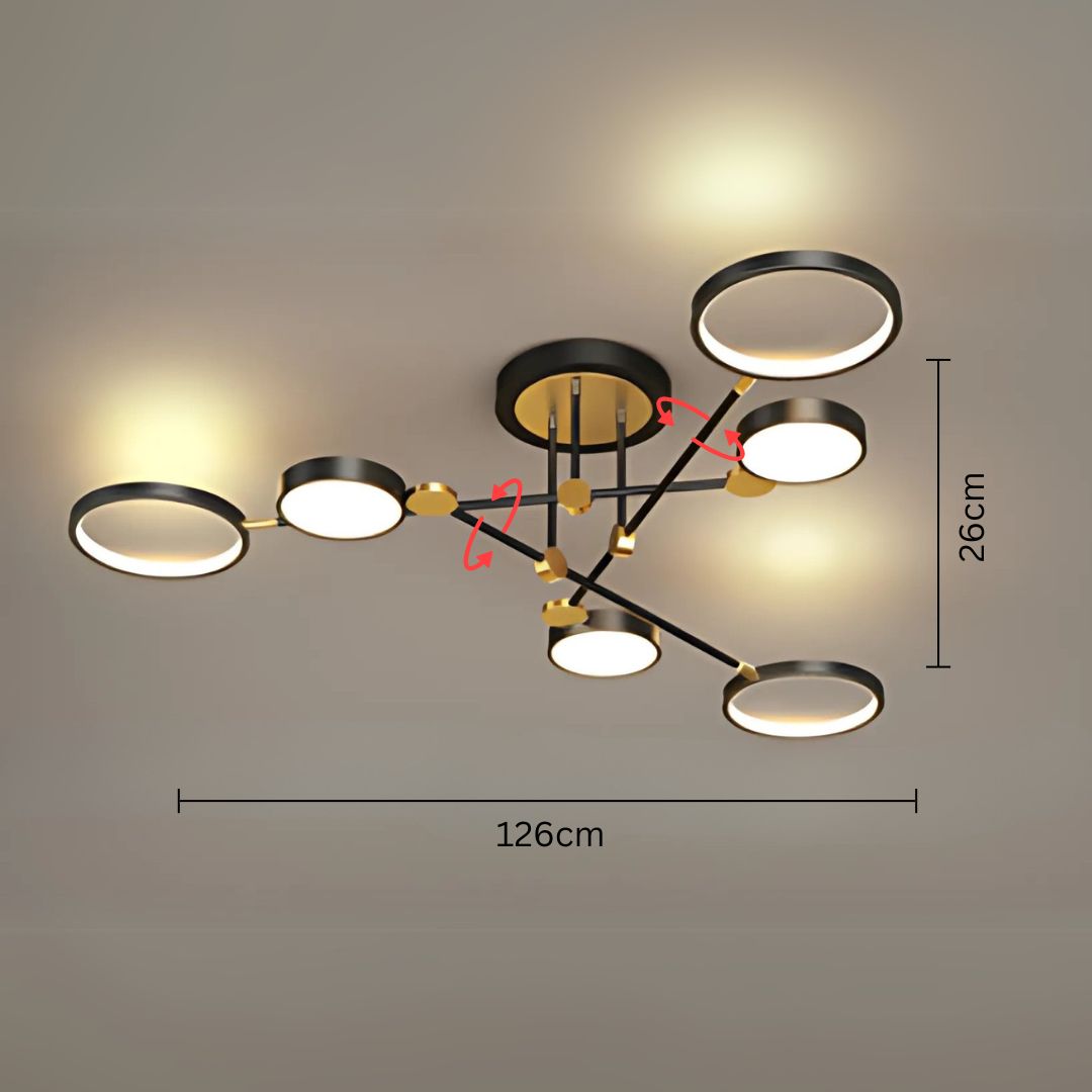 Lumin™ – Elegante LED-Deckenleuchte mit Goldakzenten für stilvolle Wohnräume