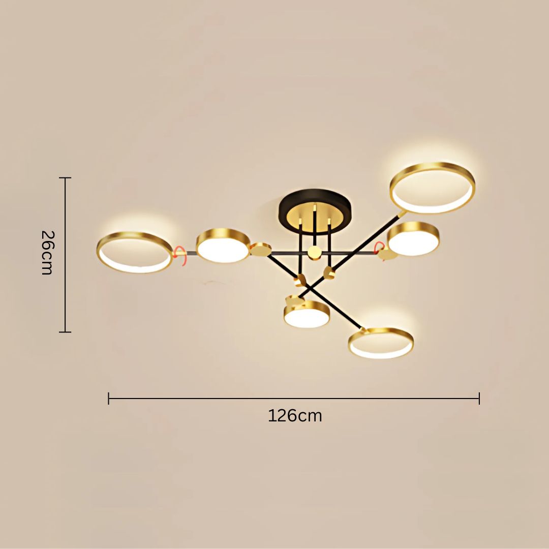 Lumin™ – Elegante LED-Deckenleuchte mit Goldakzenten für stilvolle Wohnräume