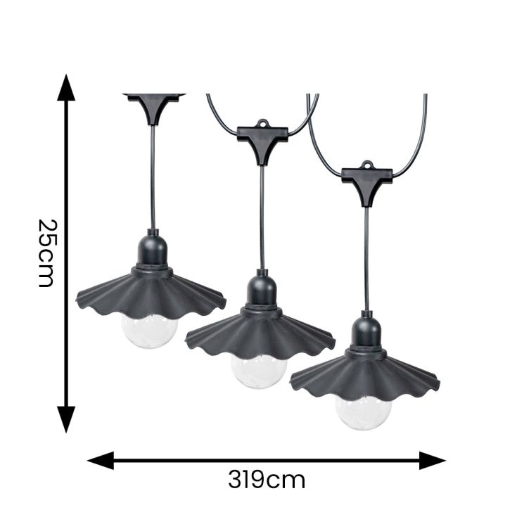 GlowDrape Schwarze Lichterkette mit Faltenoptik