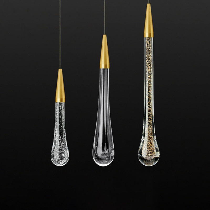 GoldenDrop™ – Elegante LED-Pendelleuchte in Tropfenform aus Goldglas