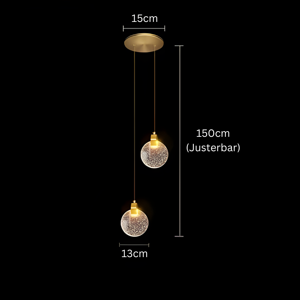 GoldenCircles – Hängelampe mit Goldringen & LED-Beleuchtung im Design-Look