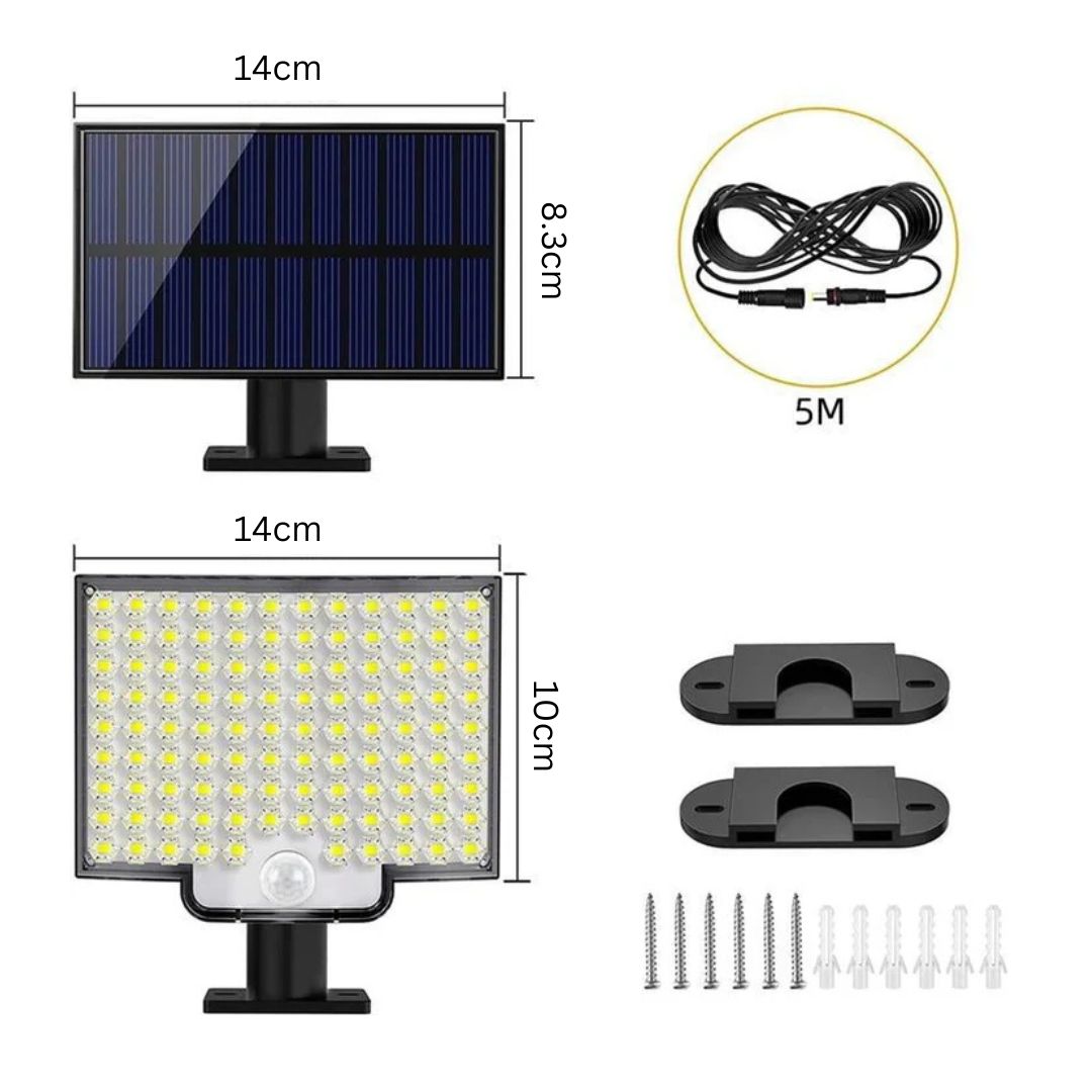 SunArc - 106 LED Solar-Außenleuchte mit Bewegungsmelder