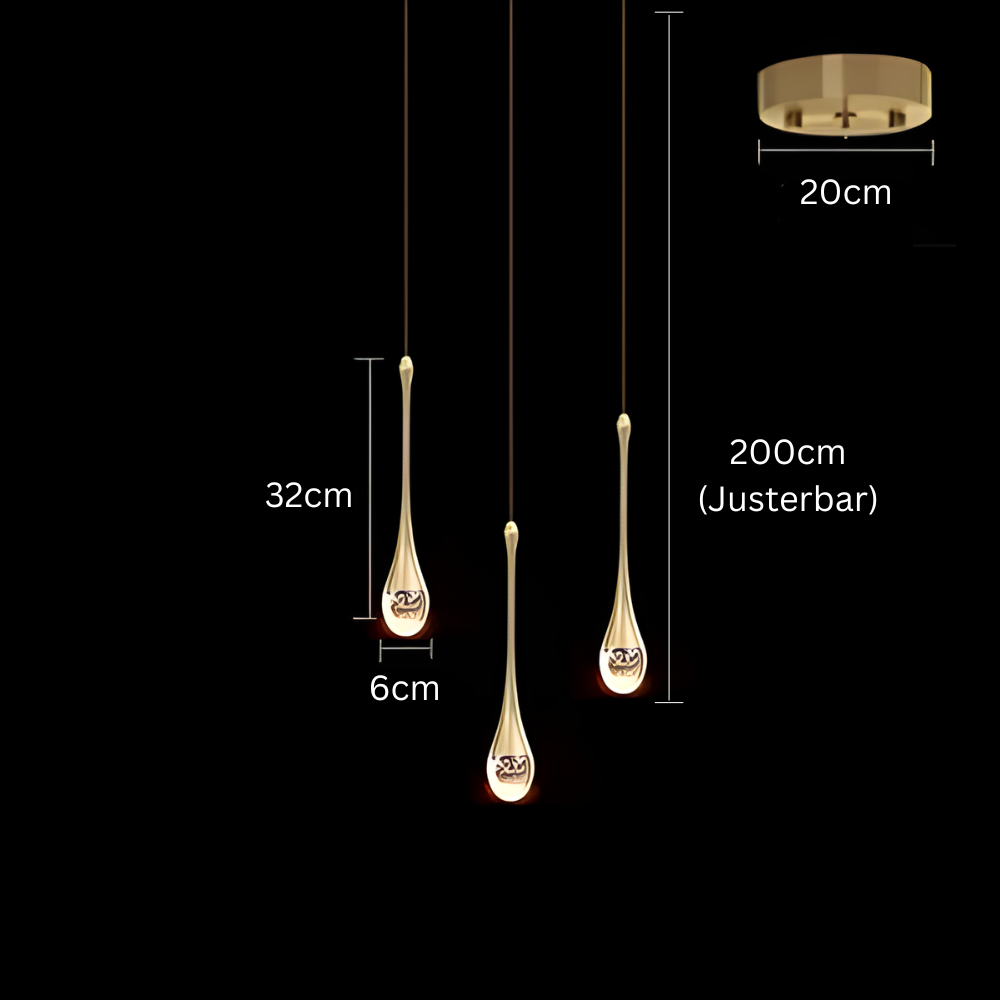GoldenBubble™ – LED-Hängeleuchte in Gold mit Kristalltropfen & Modernem Design