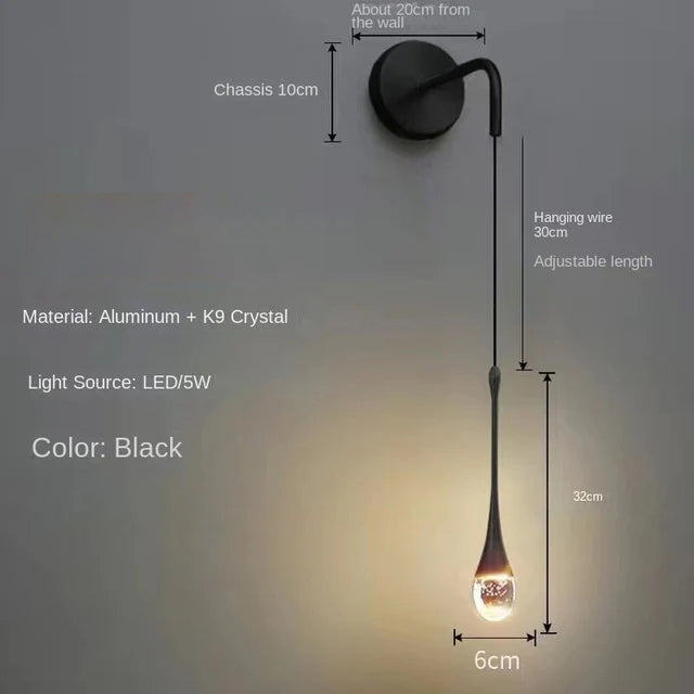 GoldenBubble™ – LED-Wandleuchte in Gold mit Kristall-Effekt für Wohnzimmer & Flur