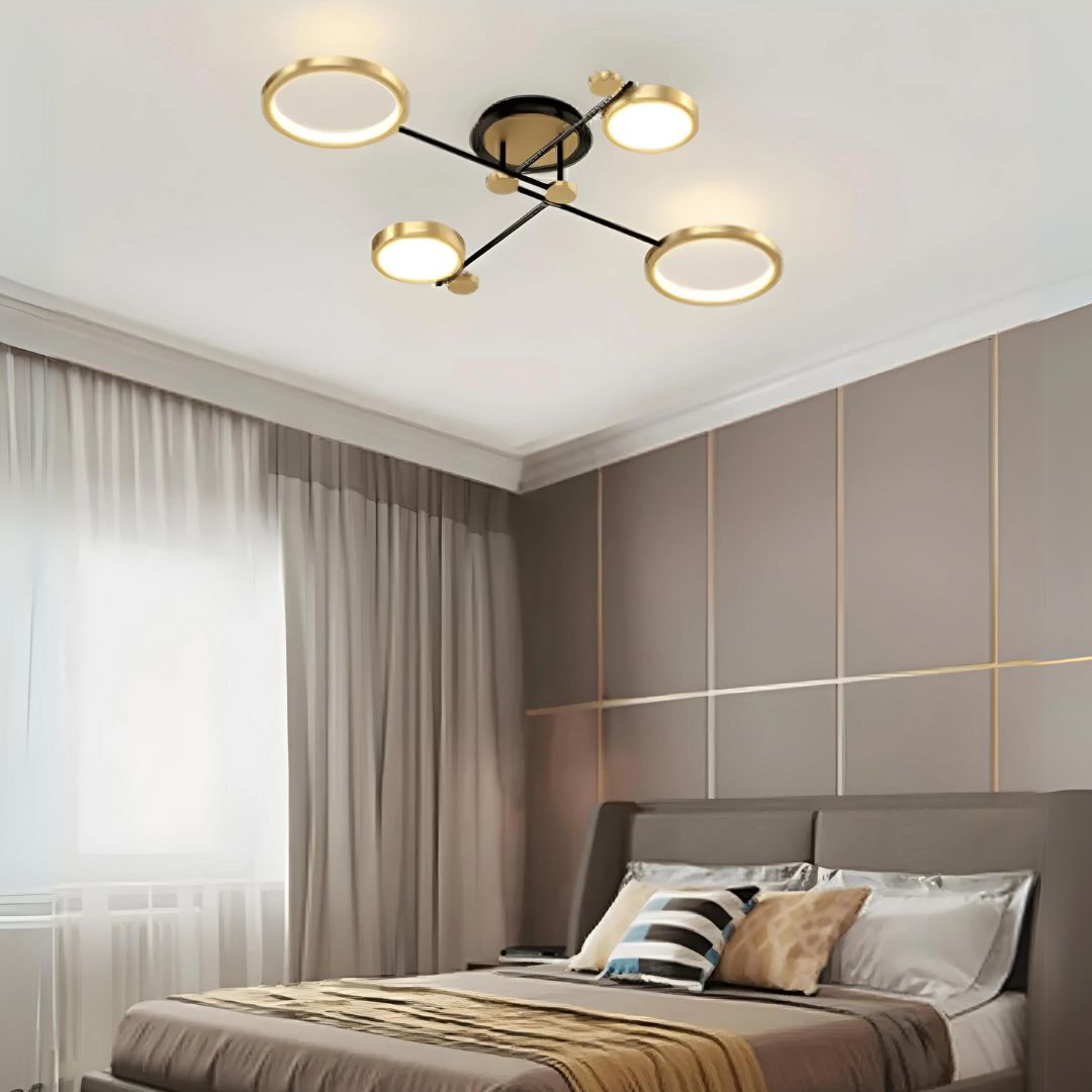 Lumin™ – Elegante LED-Deckenleuchte mit Goldakzenten für stilvolle Wohnräume