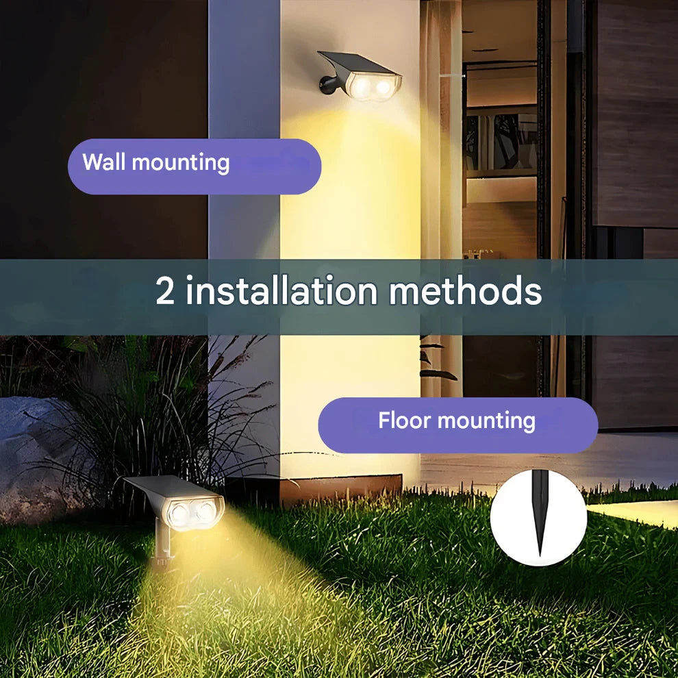 HelioRay – 2-in-1 Solar-LED-Projektor & Gartenstrahler für Außenbereiche