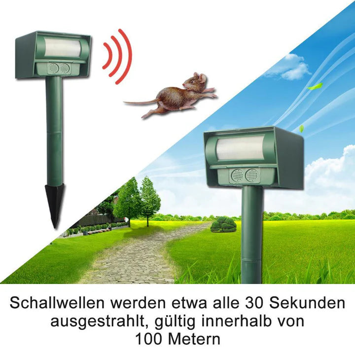 Solar-Ultraschall-Tiervertreiber für den Garten – Vertreibt Katzen, Marder & mehr