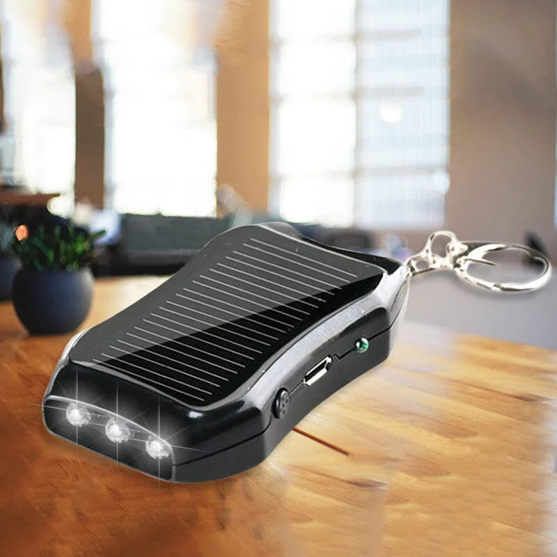 Mini Solar-Powerbank mit Schlüsselanhänger – Notfall-Ladegerät für unterwegs