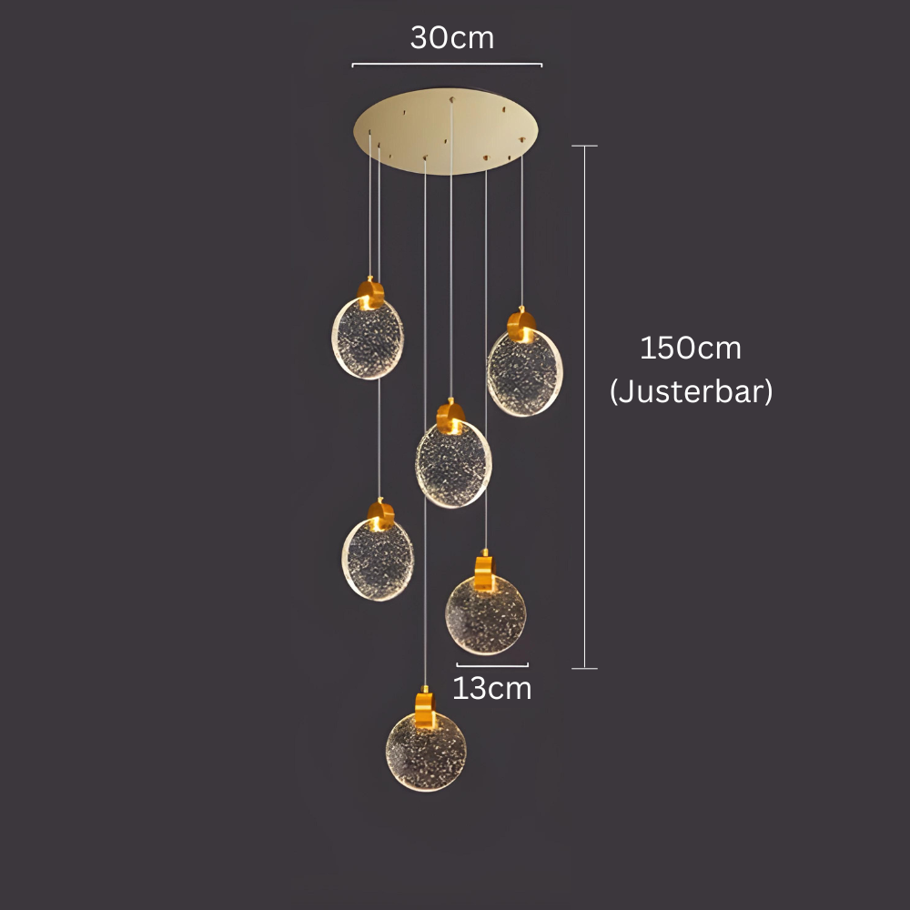 GoldenCircles – Hängelampe mit Goldringen & LED-Beleuchtung im Design-Look