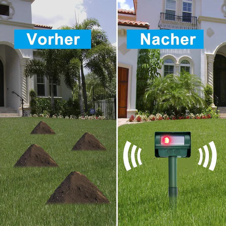 Solar-Ultraschall-Tiervertreiber für den Garten – Vertreibt Katzen, Marder & mehr