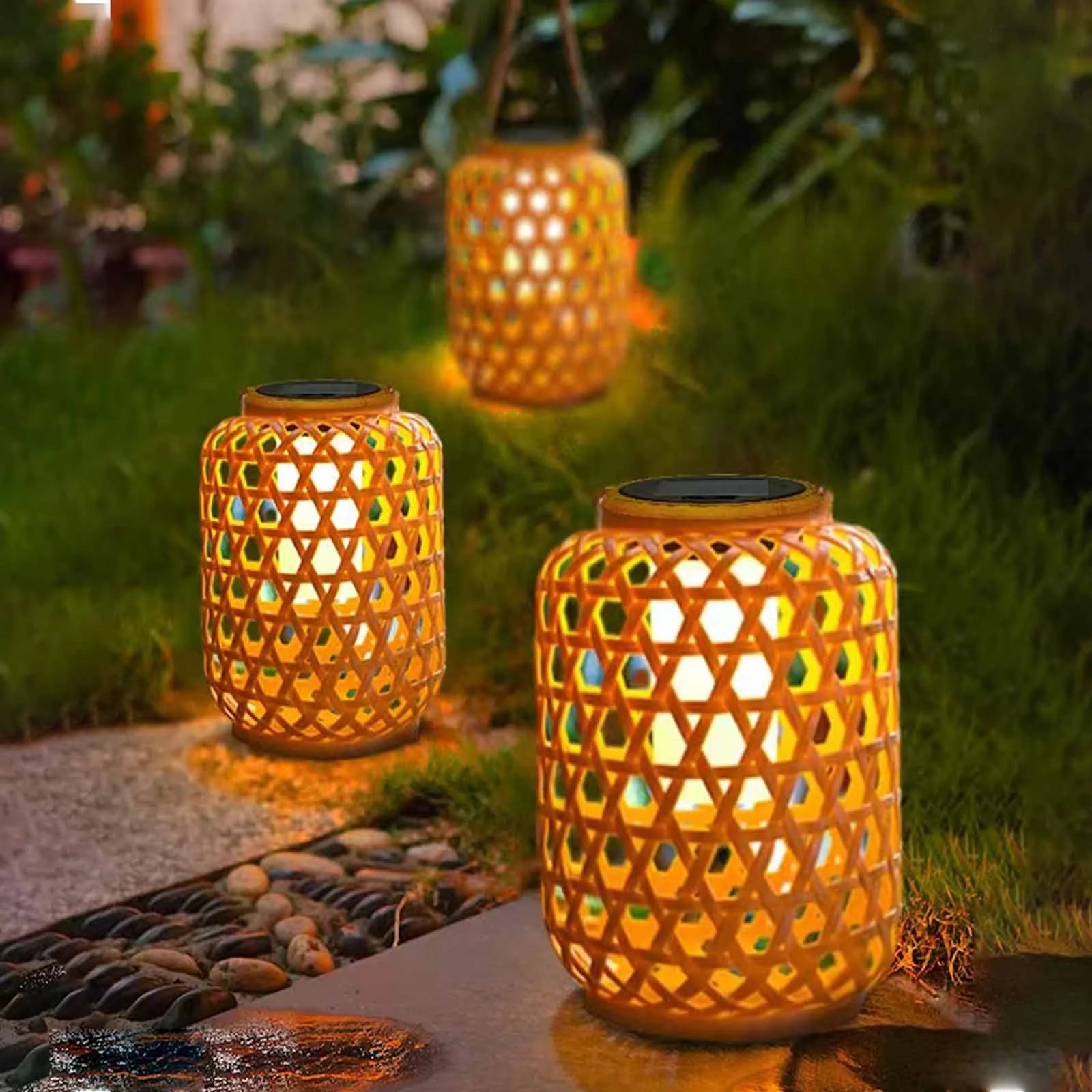 RavaLuna – Solar Rattan Laterne für den Garten