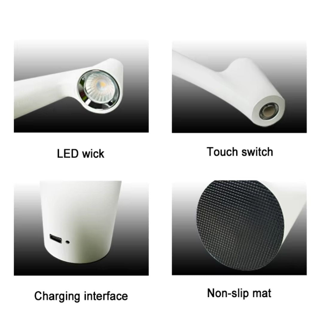 LumaLite – Kabellose LED-Tischlampe mit Akku & Touch-Dimmung