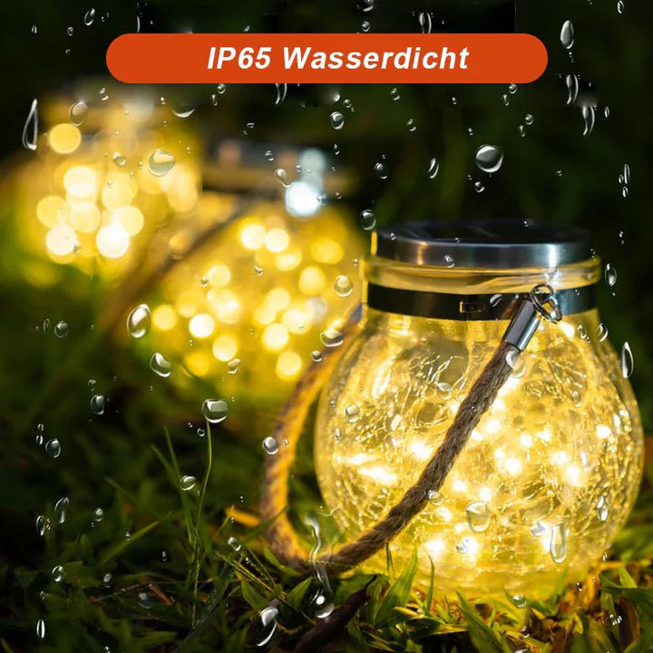 CrackGlow – Solar Hängelaterne aus Rissglas für Garten & Balkon