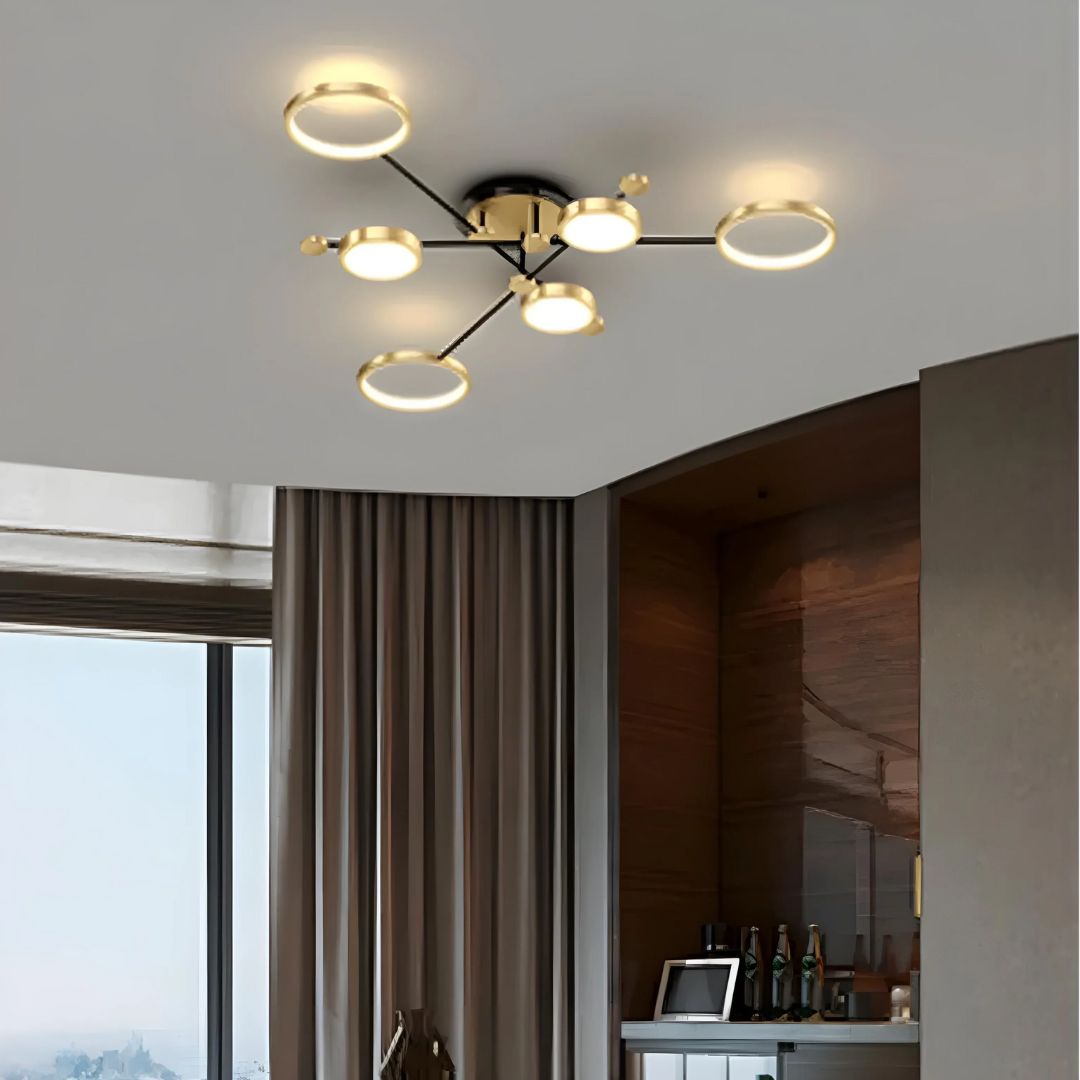Lumin™ – Elegante LED-Deckenleuchte mit Goldakzenten für stilvolle Wohnräume