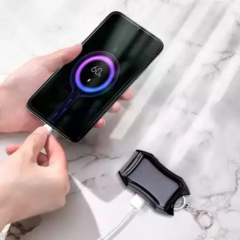 Mini Solar-Powerbank mit Schlüsselanhänger – Notfall-Ladegerät für unterwegs