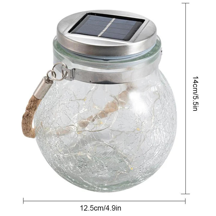 CrackGlow – Solar Hängelaterne aus Rissglas für Garten & Balkon