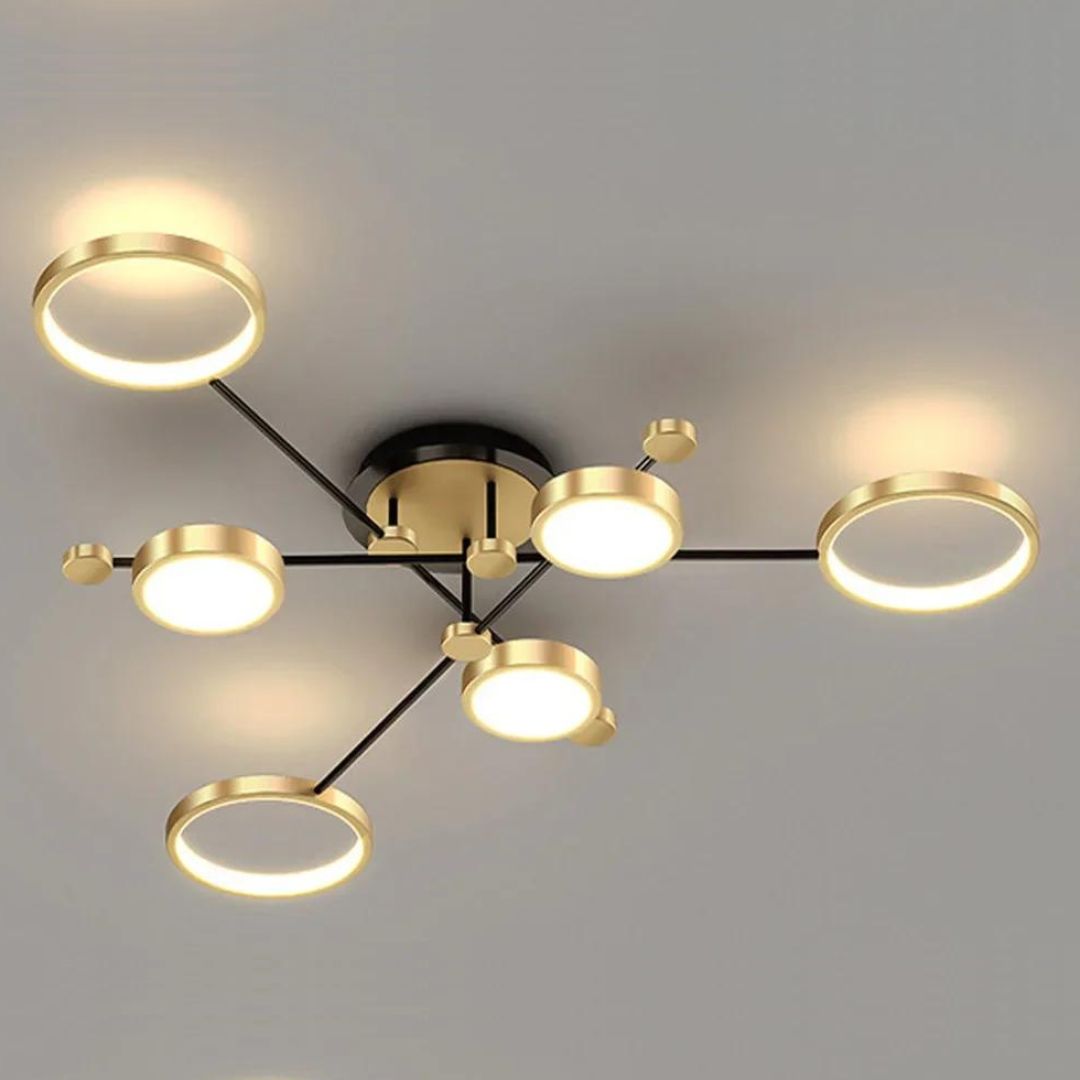 Lumin™ – Elegante LED-Deckenleuchte mit Goldakzenten für stilvolle Wohnräume