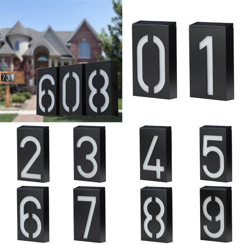 Beleuchtetes Solar-Hausnummernschild für Ihr Zuhause