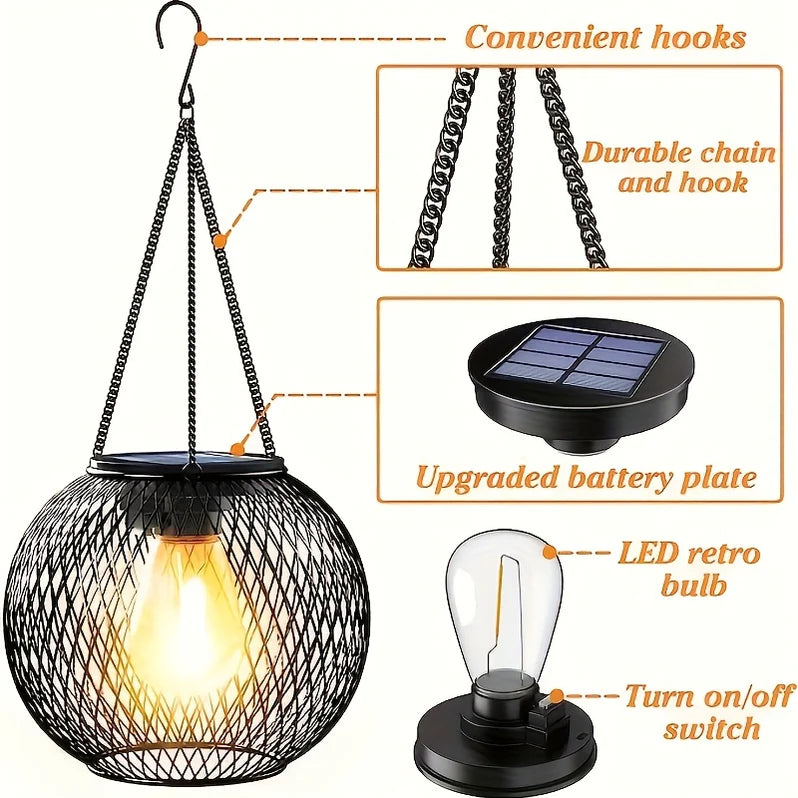 Solantra – Elegante Solar-Gartenlaterne mit LED & Tragegriff