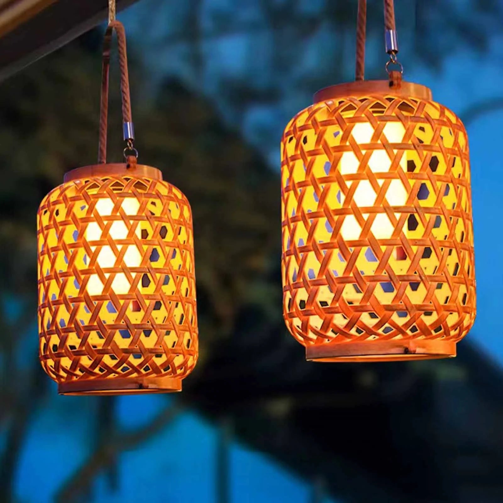 RavaLuna – Solar Rattan Laterne für den Garten