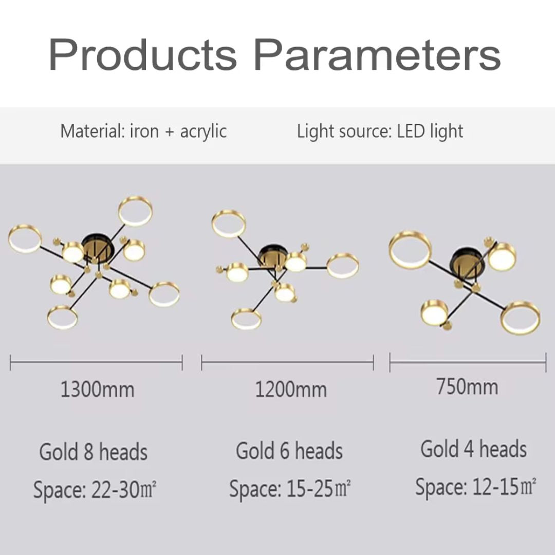Lumin™ – Elegante LED-Deckenleuchte mit Goldakzenten für stilvolle Wohnräume