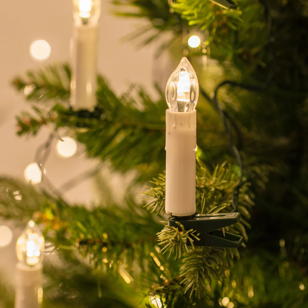 Kabellose Weihnachtsbaum-Kerzen mit Clips & Fernbedienung