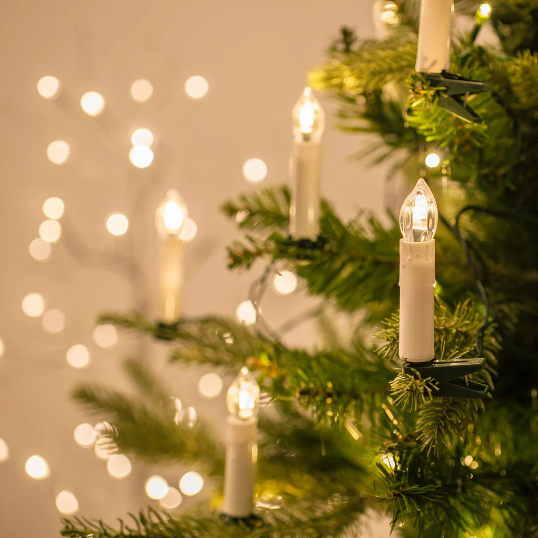 Kabellose Weihnachtsbaum-Kerzen mit Clips & Fernbedienung