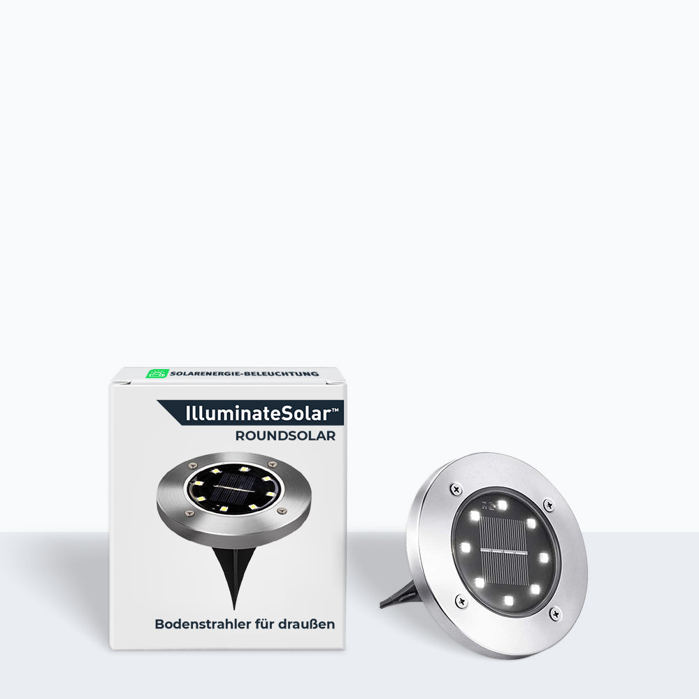 RoundSolar – Solar-Bodenstrahler für Außenbereiche & Gartenbeleuchtung
