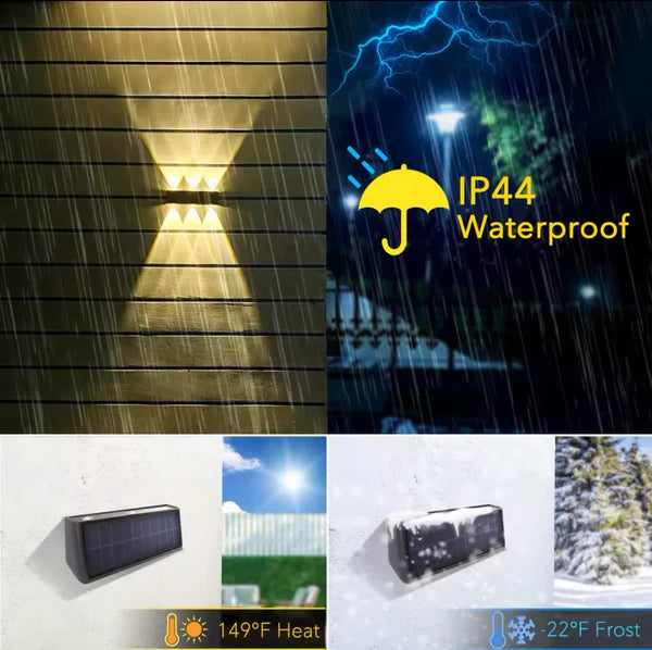 DuoRay - Große Auf&Ab Solar LED-Wandleuchte