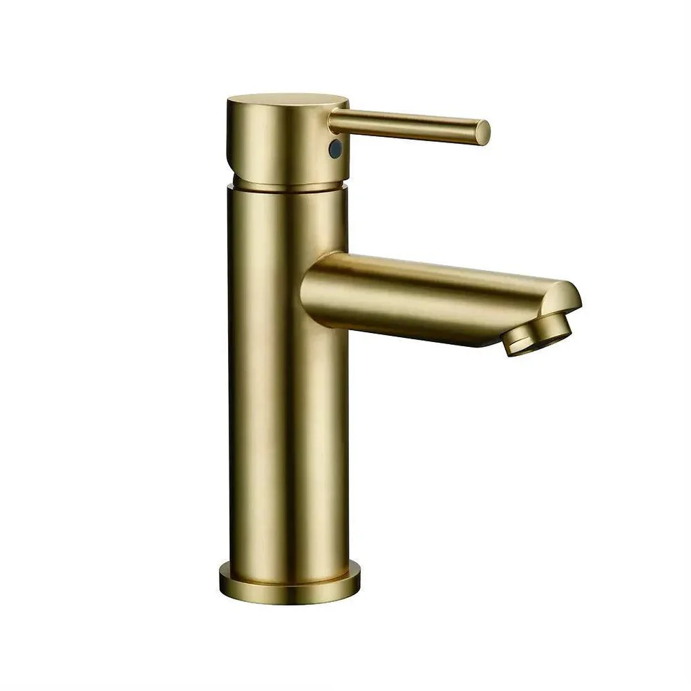 Aurum – Goldene Badezimmerarmatur aus Messing mit Einhebelmischer