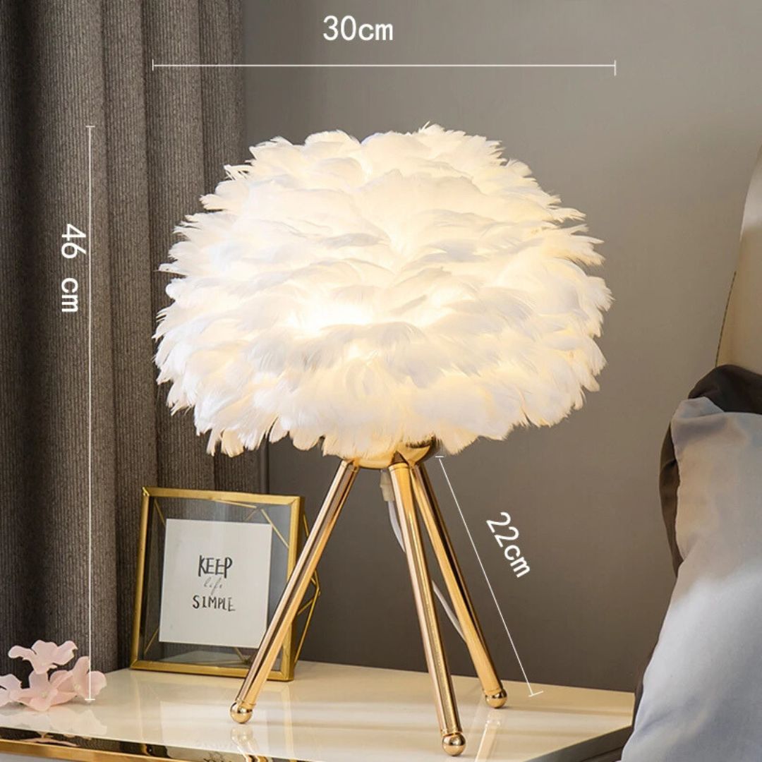 Feathra – Sphärische Feder-Tischleuchte mit LED für Elegante Raumbeleuchtung