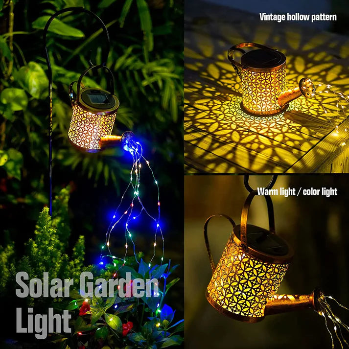 FairyPour - Dekorative Solar-Gießkanne mit kaskadierenden Lichtern