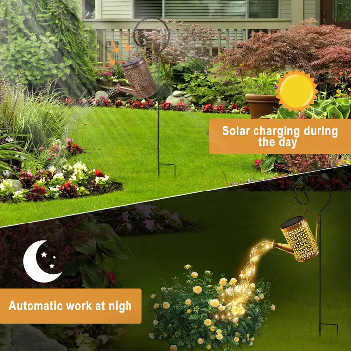 FairyPour - Dekorative Solar-Gießkanne mit kaskadierenden Lichtern