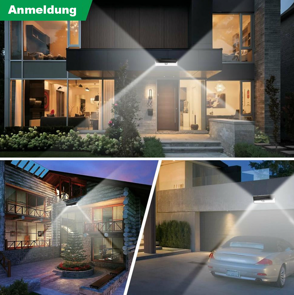 118 LED Solar Wandleuchte für den Zaun – 1000 Lumen Helligkeit