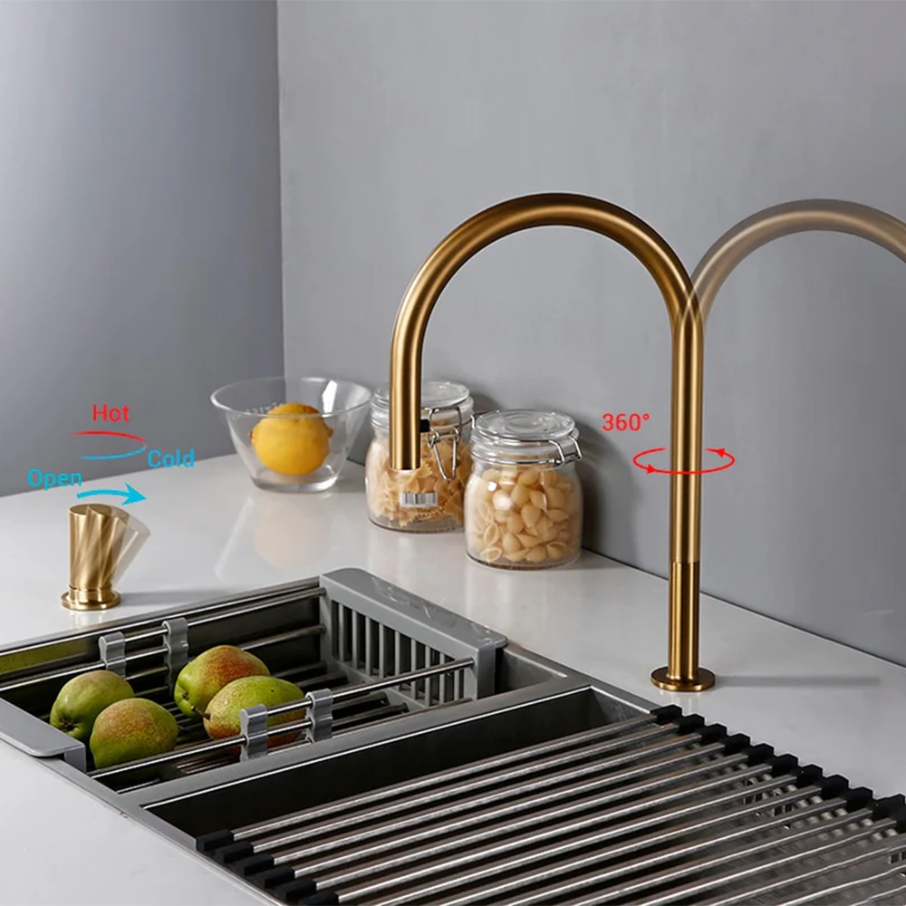 Clemence – Eleganter Wasserhahn in Gold für Waschbecken & Waschtisch