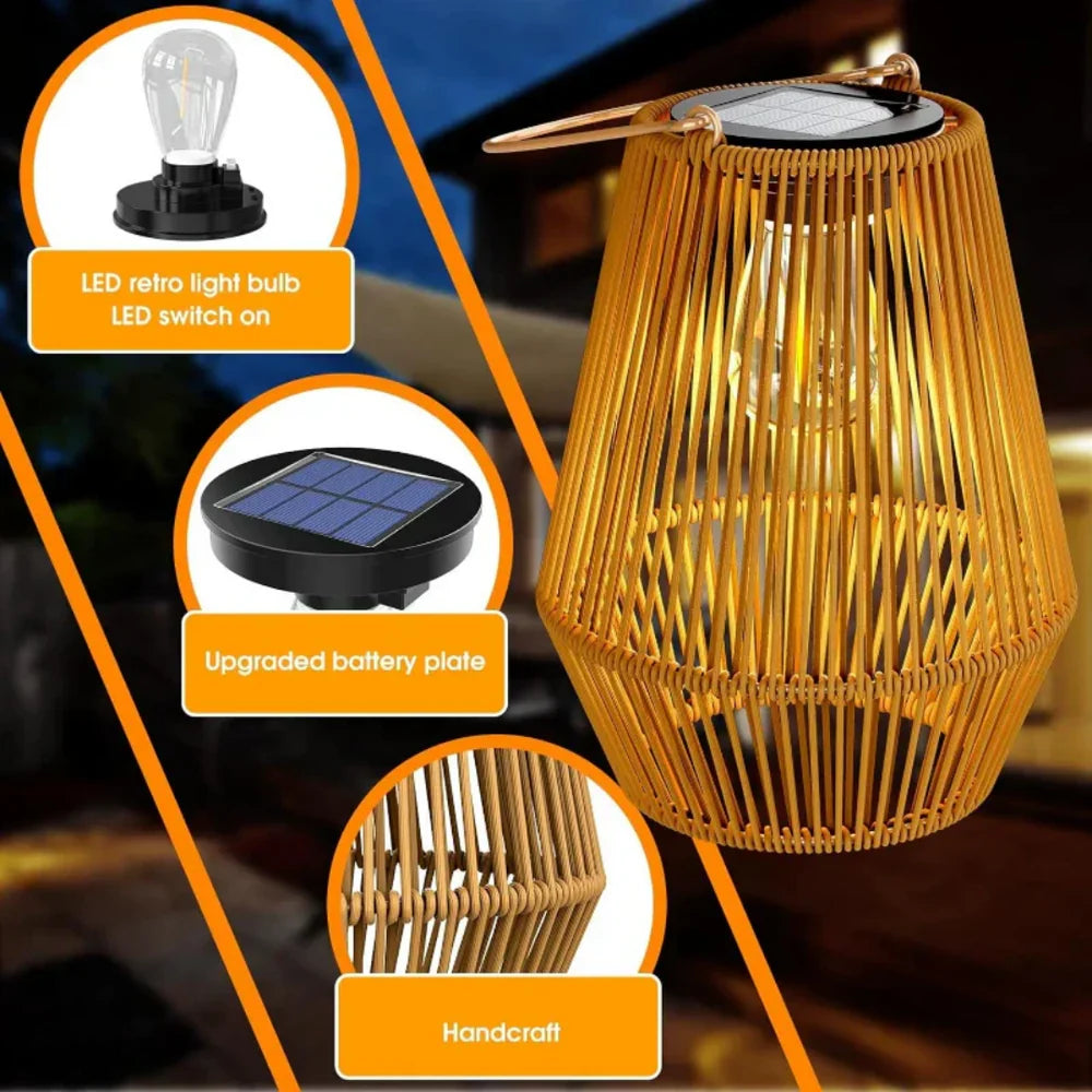 RotaLuma™ – Handgeflochtene Solarlampe für den Garten