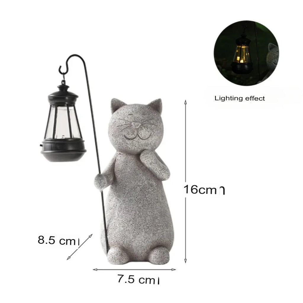 SolarWhisker – Solarbetriebene Katzenfigur mit LED-Kugel für Garten & Terrasse