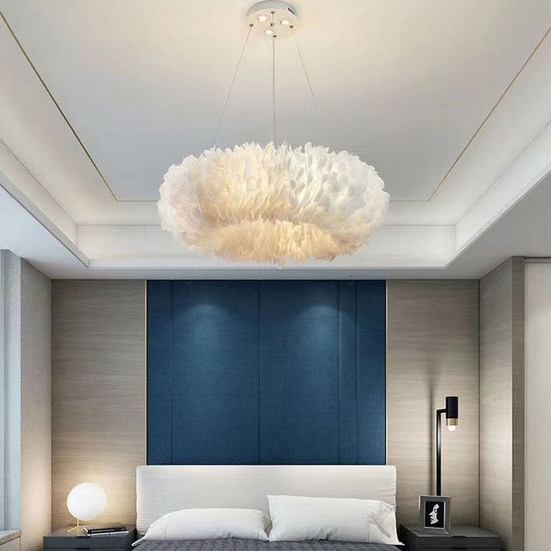 Feathra - Elegante Ring-Pendelleuchte mit LED für Schlafzimmer & Wohnzimmer