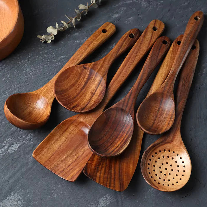 Forestra - Handgefertigtes Teakholz-Kochgeschirr-Set
